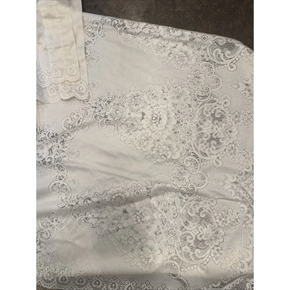 J.c. penney 54x84 inch Lace Panel Rod Pocket Off White / Ecru Scalloped Bottom